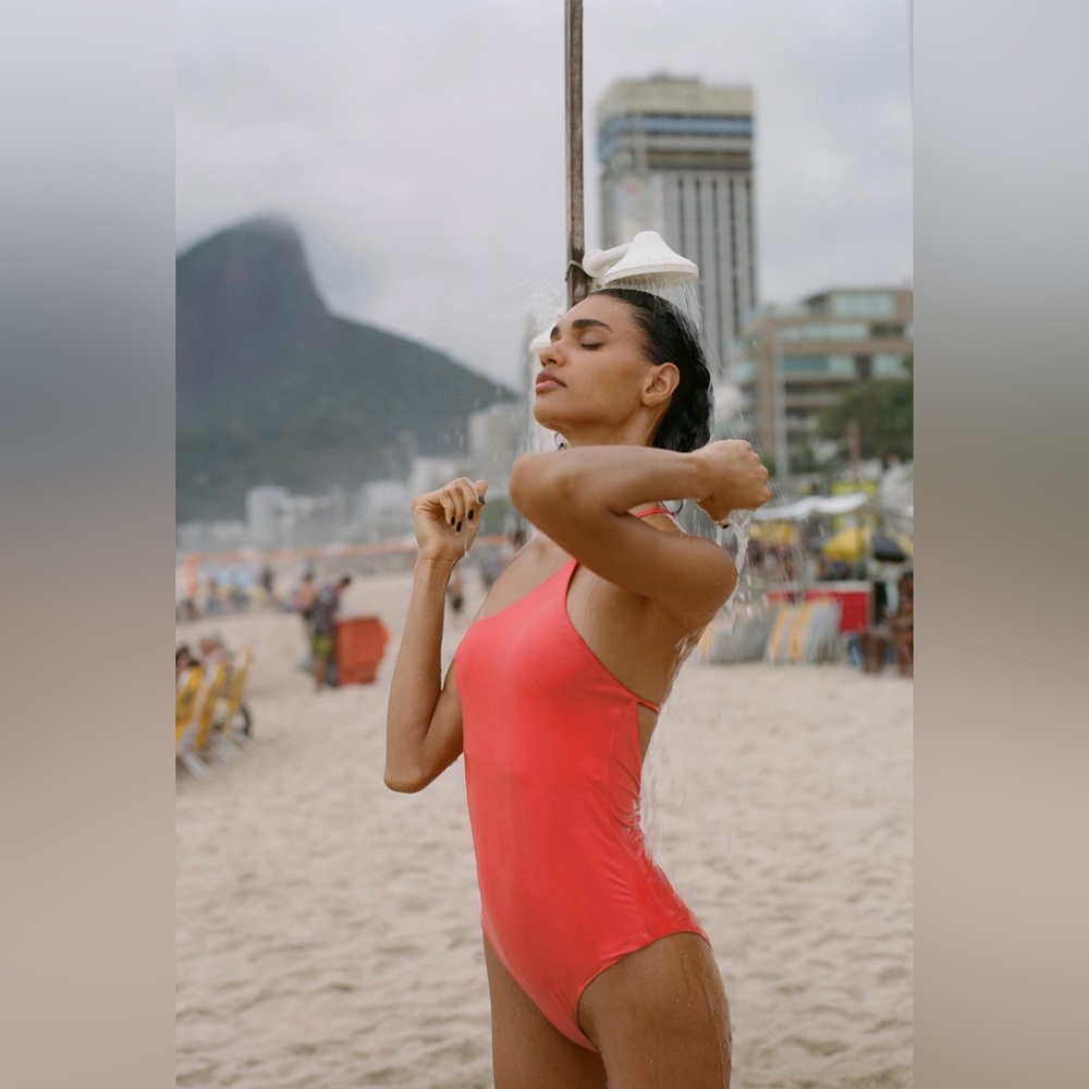 Zara Coral - Asymmetrical Swimsuit - Sz Small - NWT